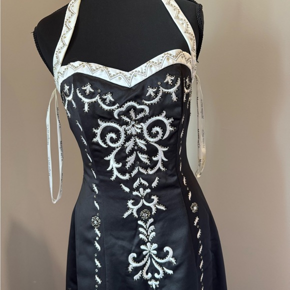 Morgan & Co. Strapless Black Dress with White Embroidery - Picture 2 of 8
